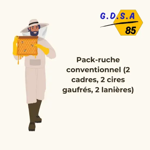 Pack sanitaire complet ( 2 cadres, 2 cires, 2 lanières)